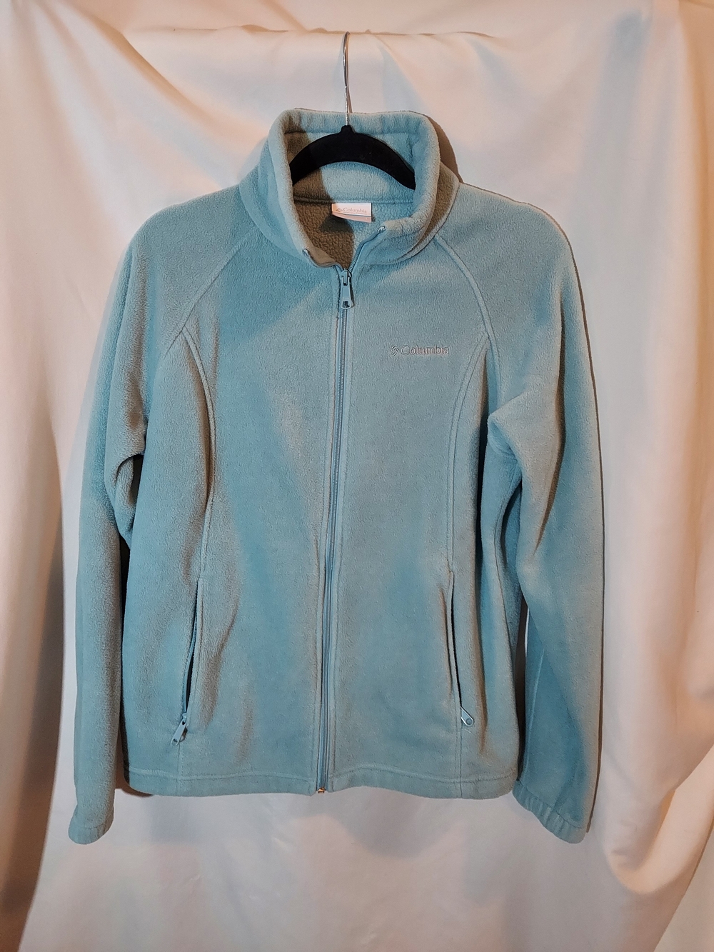 Columbia Benton Springs Full Zip Fleece Jacket Aqua Teal Blue Women's Size L